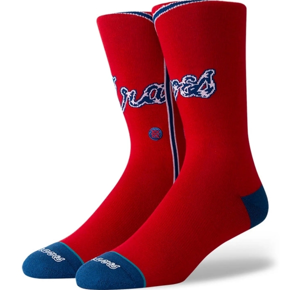 NWT Men's Atlanta Braves Stance Socks